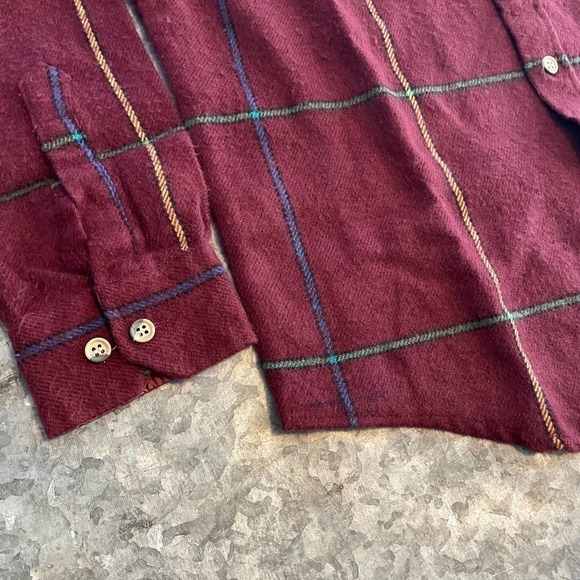 Vintage Mens Store Acrylic Plaid Flannel Button Up L/S Shirt Red Mens Medium - Picture 4 of 9